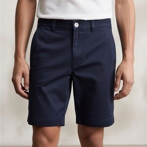 Navy Flat Front Men's Shorts